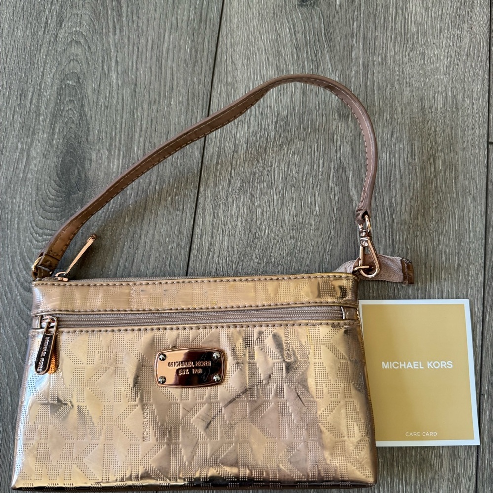 Michael Kors Metallic Gold Wristlet